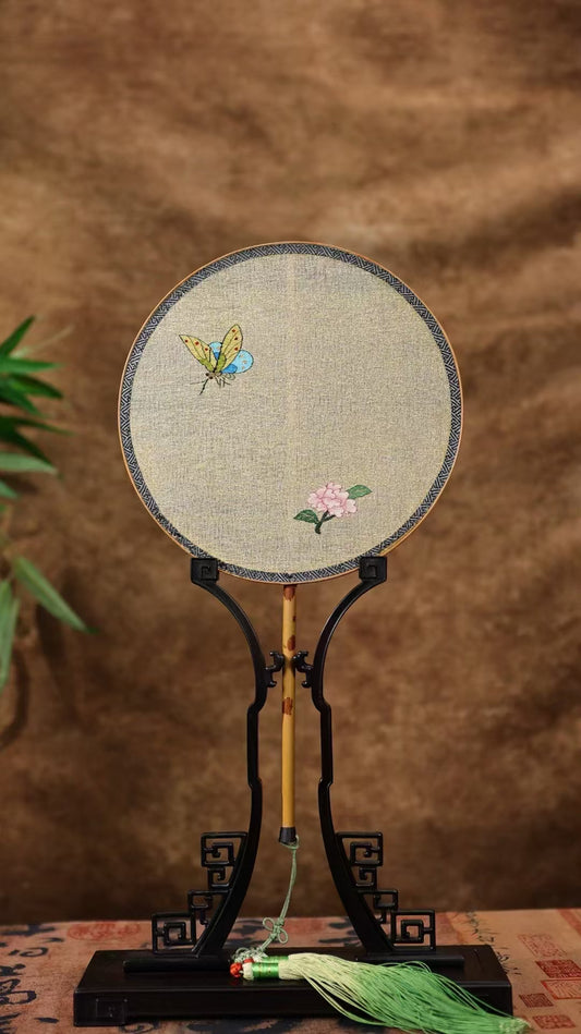 Chinese Silk Tapestry KESI -- Round Fan